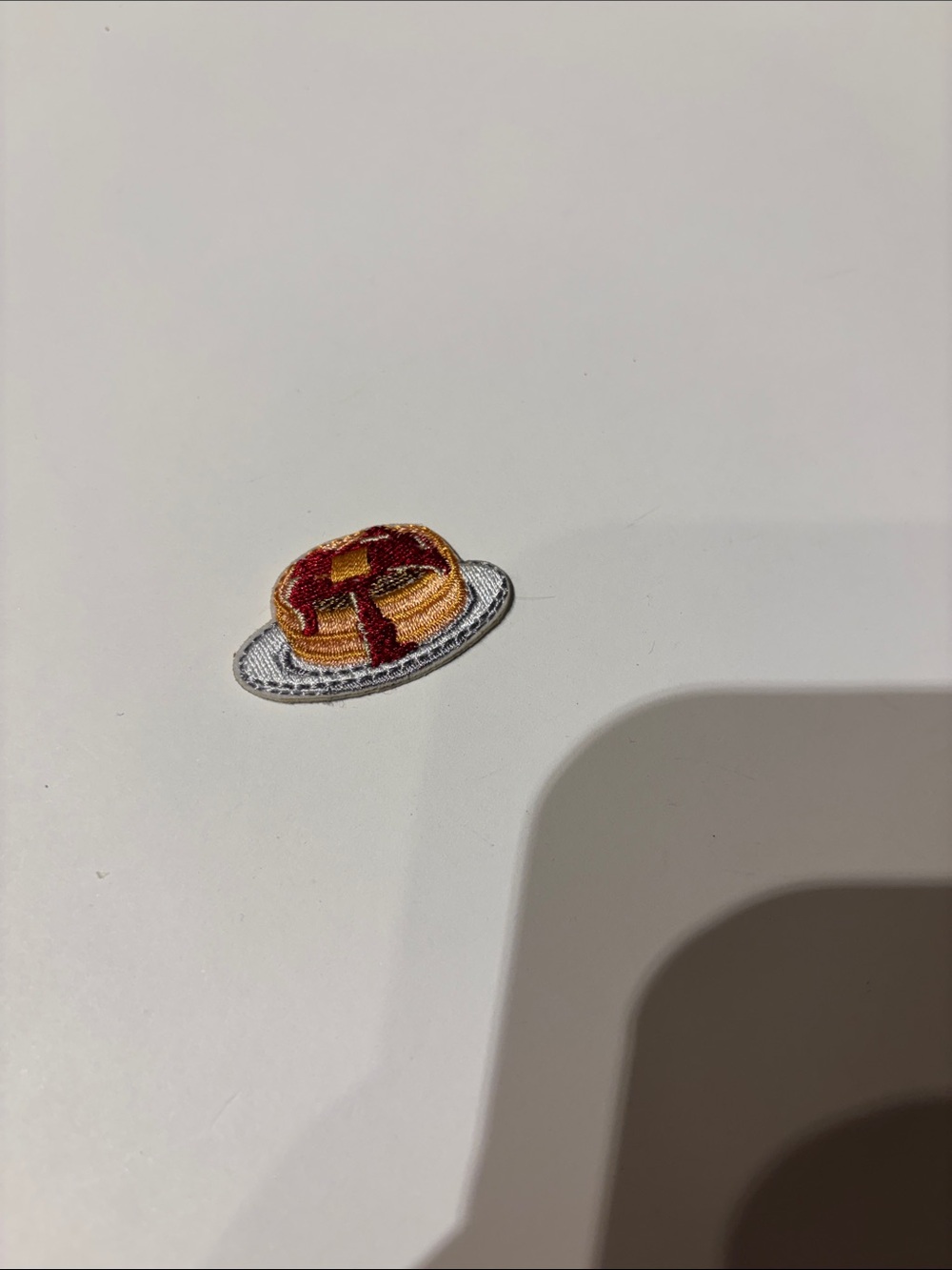 Mini Pancake Embroidered Patch - Yellow & Red